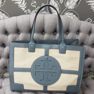 Tory Burch Eleanor Quadrant tote bag blue new